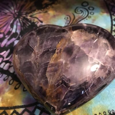 Chevron Amethyst Polished Heart