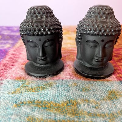 Black Obsidian Buddha Heads