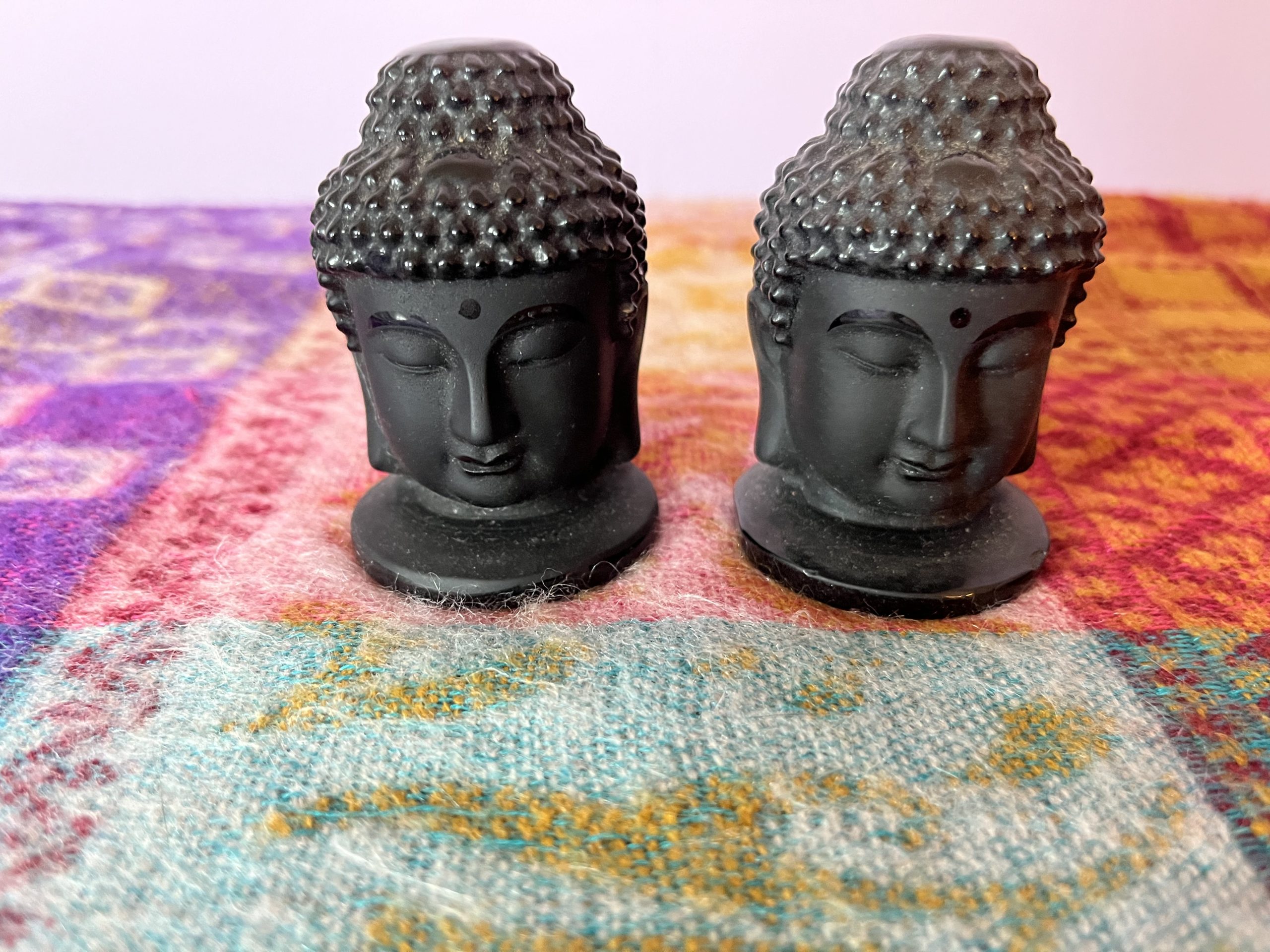 Black Obsidian Buddha Heads